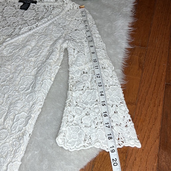 DVF Lace White Partially Lined Button Front Silk Blend Midi Dress - Picture 12 of 12